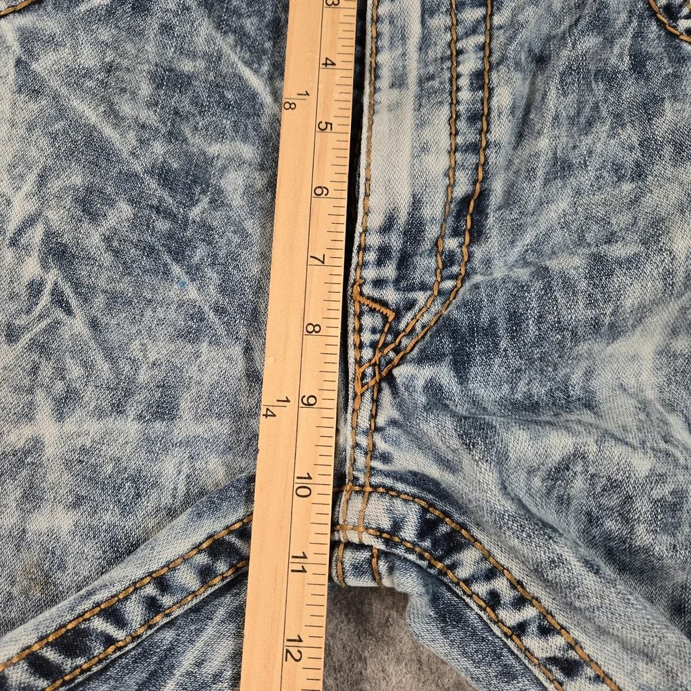 True Religion Jeans Mens 38x33 (tag 40) Blue Acid Wash Straight Denim Distressed